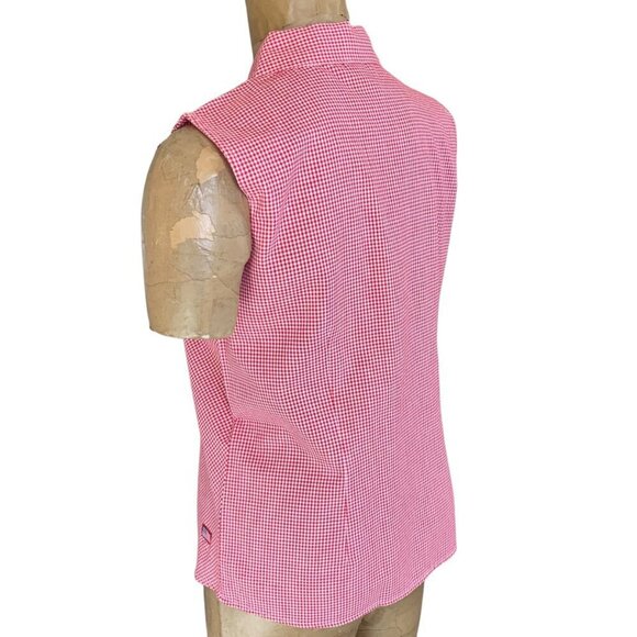 Bill Blass Sleeveless Button Down Top Women's Sz M Red Gingham #331G - Picture 7 of 11